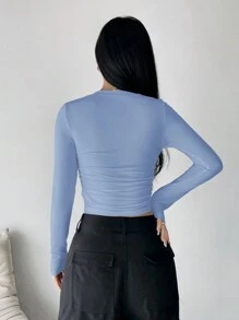 SHEIN Unity Moon And Star Print Cropped T-Shirt - Blue - View 2