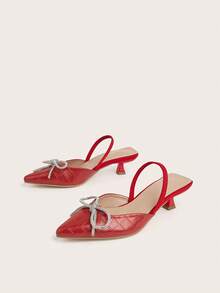 女士秋冬新款高跟鞋,尖頭鞋款具有優雅設計 - 紅色 - 查看 3