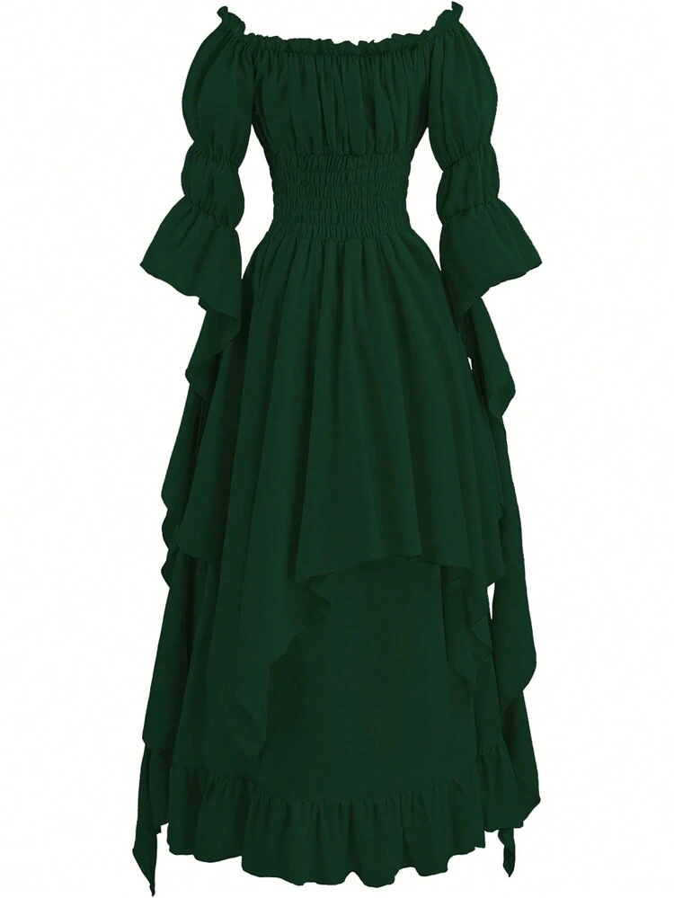off shoulder medieval dress Renaissance Costume Off Shoulder Medieval Dress Women Medieval Renaissance  Costume Elf Style Off Shoulder Green