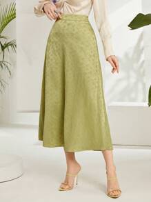 Modelyn Women's Jacquard Long Skirt - Green - View 3