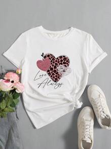 INAWLY Tim Và In thư Áo thun - trắng - Xem 1