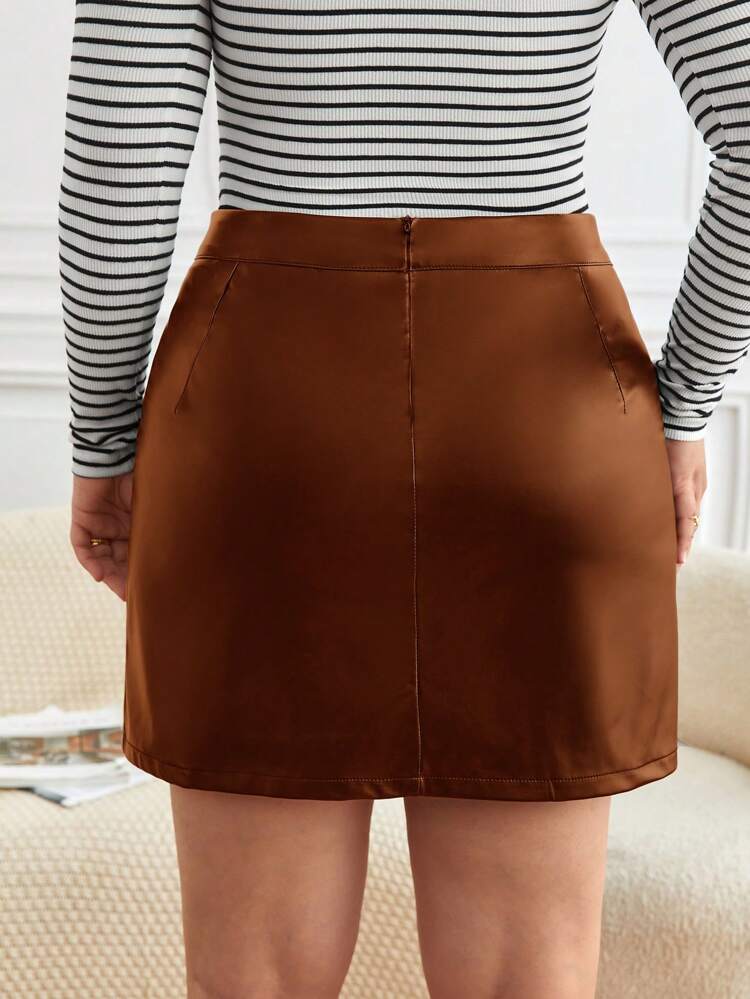 Plus Size Women's Split Hem Skirt