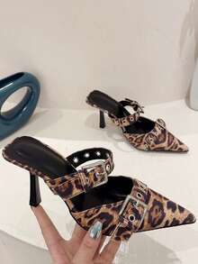 Women's Elegant Stylish High Heel Shoes - Brown - View 3