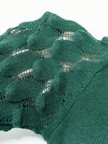 Calvaya Plus Solid Round Neck Sweater Dress - Green - View 6