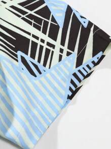 Manfinity Homme Plus Size Men'S Star Pattern Printed Short Sleeve Shirt And Shorts Set - Black - View 3