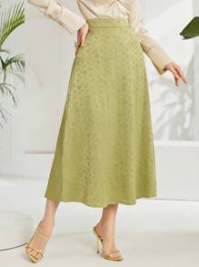 Modelyn Women's Jacquard Long Skirt - Green - View 7