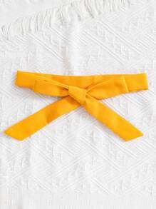 Elladie kids Tween Girl Ruffled Trim Shirred Bodice Belted Slip Jumpsuit With Wide Leg - Mustard Yellow - View 7