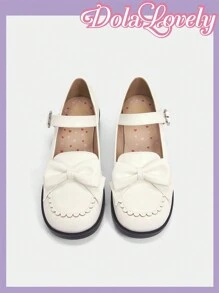 Dola Lovely 時尚女性百搭蝴蝶結鞋 - 米色 - 查看 5