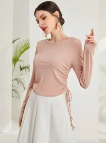 Modelyn Women'S Solid Color Casual Two Piece Set
