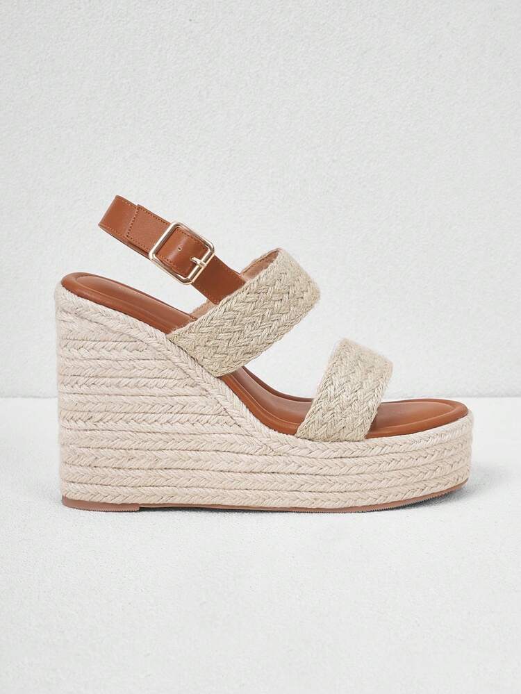 Women's Retro Vacation Woven Platform Thick Bottom Rope Sandals