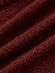 SHEIN Essnce Women's Gingerbread Man Embroidered Cardigan Sweater - Coffee Brown - View 4