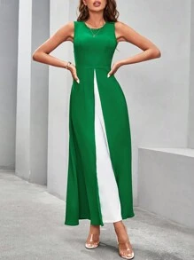 SHEIN Clasi 女式無袖圓領連身褲配裙 - 彩色 - 查看 3