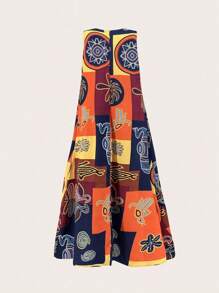 EMERY ROSE Graphic Print Tank Dress For New Year Clothes Maxi Women Outfit - Red - View 2