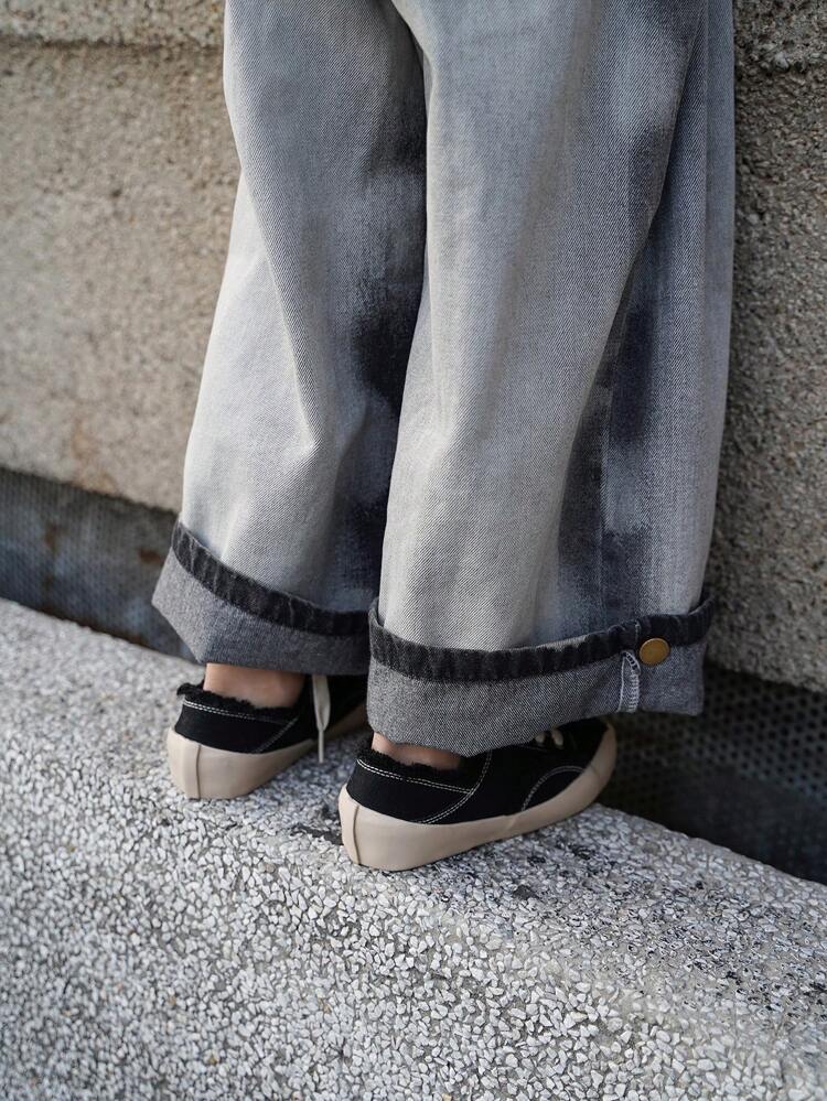 And Cool Street-Style Flat-Soled Boys' Raw-Edged Straps, Comfortable And Versatile Canvas Shoes