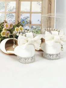 時尚女孩鞋,幼兒女孩高跟舞鞋,適用於派對、戶外、舞會 - 白色 - 查看 2