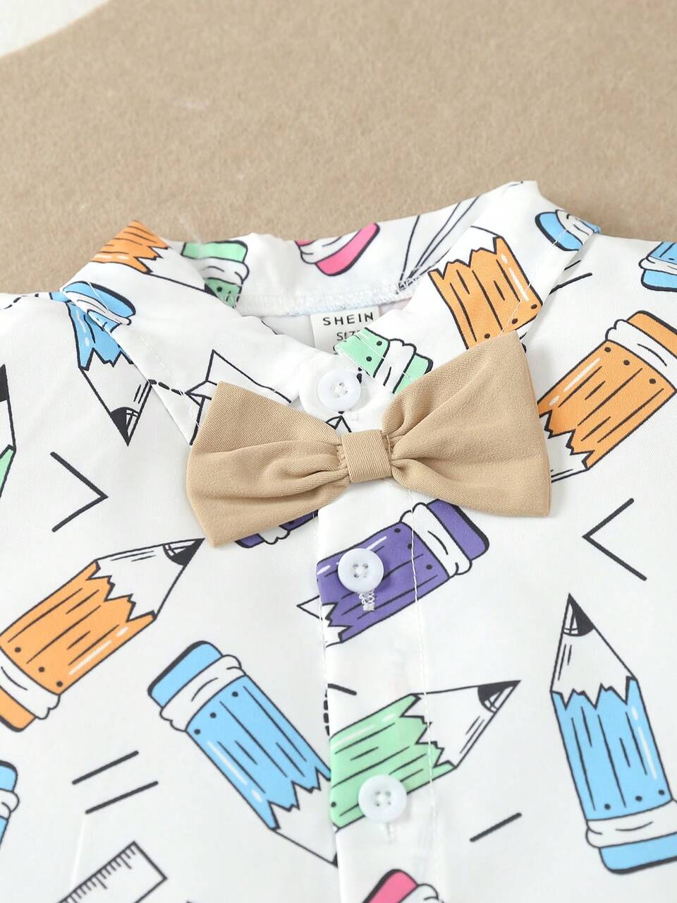 Baby Boys' Cute Cartoon Printed With Solid Color Pants Outfit Set
