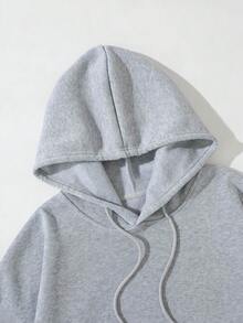 Men's Printed Hoodie - Light Grey - View 6