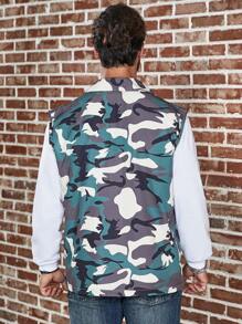 Manfinity Homme Men's Camouflage Printed Vest, Plus Size