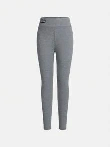 SHEIN Girlism Tween Girl Sports Street Style Knitted Solid Color Leggings, 3pcs/Pack - Multicolor - View 9