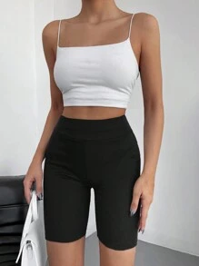 EURMUSE Side Striped Leggings - Pink - View 5