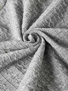 Teen Girls' Knitted Jacquard Polka Dot Tulle Mesh Dress - Grey - View 4