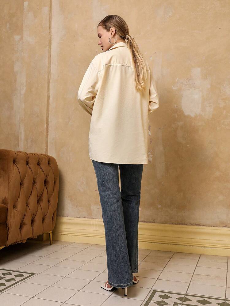 Women'S Long Shirt With Double Pockets