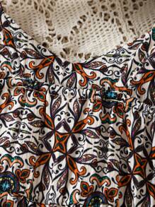 Baby Girl Full Printed Strap Jumpsuit - Multicolor - View 4