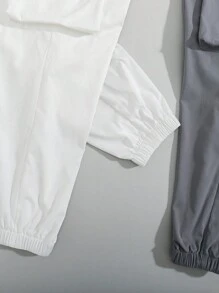 SHEIN Teen Boy Casual Comfortable Basic Cargo Pants With Pockets, Multicolor, Multiple Pieces - Multicolor - View 6