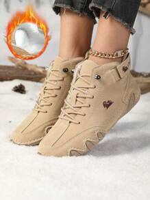 女士休闲运动鞋手工章鱼设计健身交叉训练鞋时尚摩托车鞋，橡胶防滑鞋底一脚蹬休闲鞋 - 駝色 - 查看 5