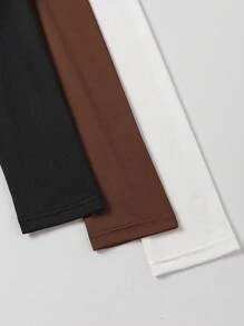 SHEIN Unity Ladies' Solid Color Long Sleeve Bodysuit - Multicolor - View 3