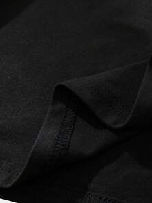 ROMWE MEN Goth 男士字母印花t恤 - 黑色 - 查看 7