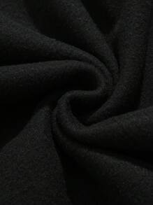 Men’S Plus Size Hoodie With & Letter Print - Black - View 5