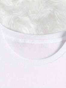 SHEIN LUNE 2024 New Year Women'S Loose Fit Round Neck Sweatshirt With Printed Pattern - White - View 3