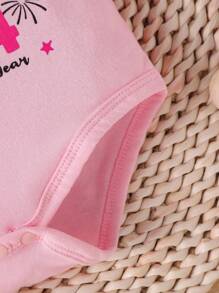 SHEIN Baby Girl Cute And Fashionable With Slogan Print Design