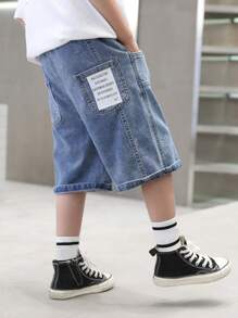 Jeans Capri para llevar en verano con estilo coreano de última moda para niño preadolescente en el verano de 2024