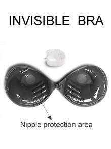 1對粘性無肩帶增壓內墊 - 黑色 - 查看 2