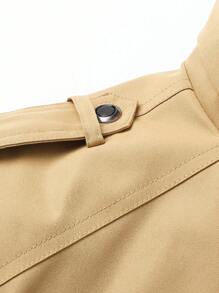 Manfinity Homme Men's Stand Collar Cargo Style Jacket - Khaki - View 7