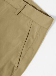 Manfinity Homme Pantalones De Hombre De Color Liso Con Bolsillos - Caqui - Ver 6