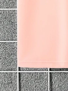 Manfinity Homme 男士休闲圆领落肩袖 T 恤和抽绳腰短裤套装，外出 - 淺粉色 - 查看 4