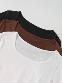 SHEIN Unity Ladies' Solid Color Long Sleeve Bodysuit - Multicolor - View 4