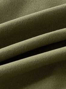 2入組/套青少女披肩領長袖西裝上衣和長褲套裝 - 軍綠色 - 查看 5