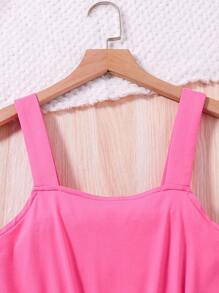 SHEIN Jumpsuit Colorblock com Estampa de Folha Tropical e Perna Larga para Adolescentes, Adequado para o Uso Diário e Férias