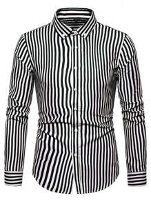 Manfinity Homme Nam Sọc Tay áo dài Áo sơ mi - Nhiều màu - Xem 3