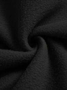 SHEIN LUNE 2pcs/Set Cool Hooded Long Sleeve Fleece Sweatshirt And Long Sports Pants With Gradient Cartoon Animal & Text Print - Black - View 6