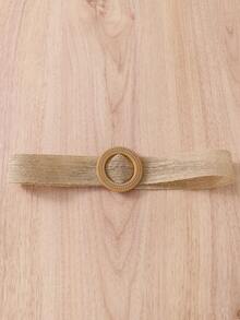 Teen Girl Puff Short Sleeve Belted Dress - Blue - View 5