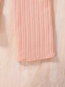 SHEIN Vintaside Kids Tween Girl Lace Trimmed Cami Jumpsuit, Texture Fabric For Everyday Casual Fashion Look - Pink - View 6