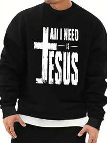 男士帶十字鑰匙印花的運動衫 - 黑色 - 查看 1