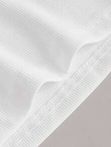 SHEIN LUNE 大尺碼女士純色肋條款頸挂背心 - 彩色 - 查看 4