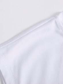 Manfinity Homme Men's Wide-Shouldered Tank Top With Letter Print - White - View 3