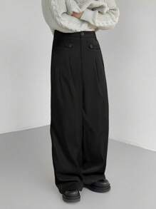 Manfinity Hypemode Calças Soltas De Cintura Elástica Masculina - Preto - Ver 1
